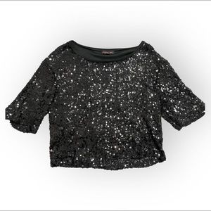 Material Girl cropped sequin top